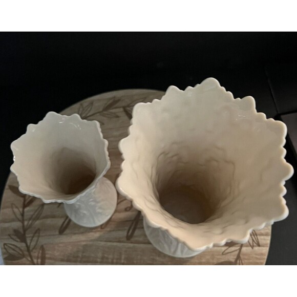 Vtg 8.5" & 6.25" Lenox Vases Acanthus Leaves Woodland Collection of Lot 2 USA - Picture 6 of 7